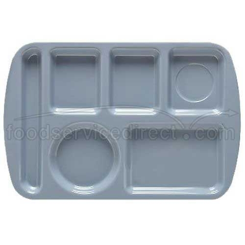 Black GET Enterprises inc Melamine Left Handed 6 Compartment School Tray, 14.75 x 9.5 inch -- 12 per case.