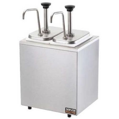 Server Insulated 2 Pump and Fountain Jar Stainless Steel Combo Serving Bar, 19.375 x 10.875 x 8.812 inch.
