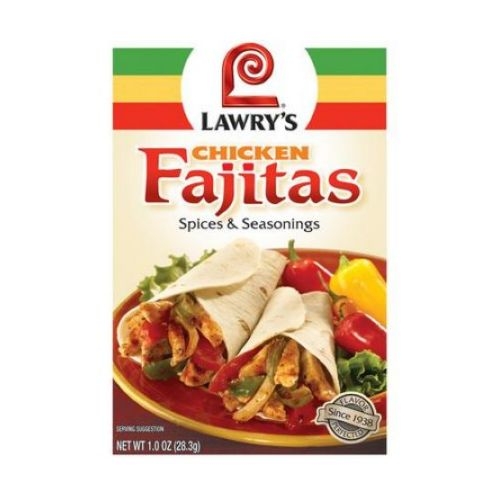 Lawrys Spices and Seasoning Chicken Fajita Mix, 1 Ounce -- 12 per case.
