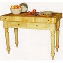 Cucina Americana Rustica Island Worktable 24 x 30 x  4in. With Maple End Grain Top, With Drawer.