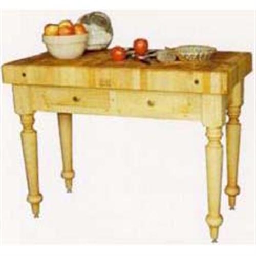 Cucina Americana Rustica Island Worktable 24 x 30 x  4in. With Maple End Grain Top, With Drawer.