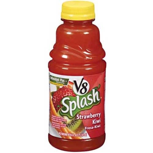 V8 Splash Strawberry Kiwi Juice, 16 Fluid Ounce -- 12 per case.
