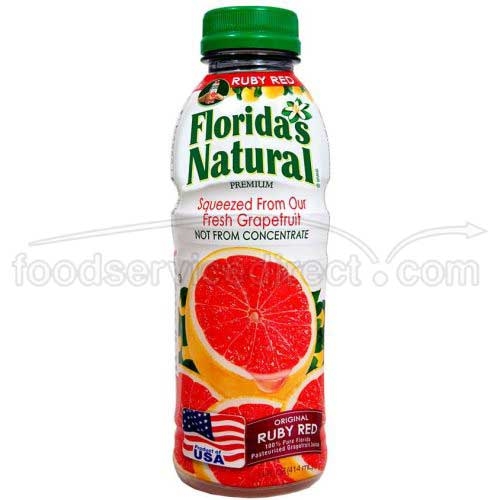 Floridas Natural Ruby Red Grape Fruit Juice, 14 Fluid Ounce -- 12 per case.