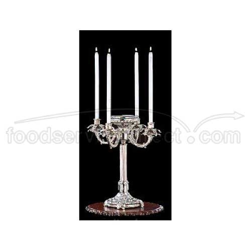 Apex Fountains Regency Bright Heavy Nickel Finish Four Light Candelabra, 18 Inch Height -- 2 Per Case