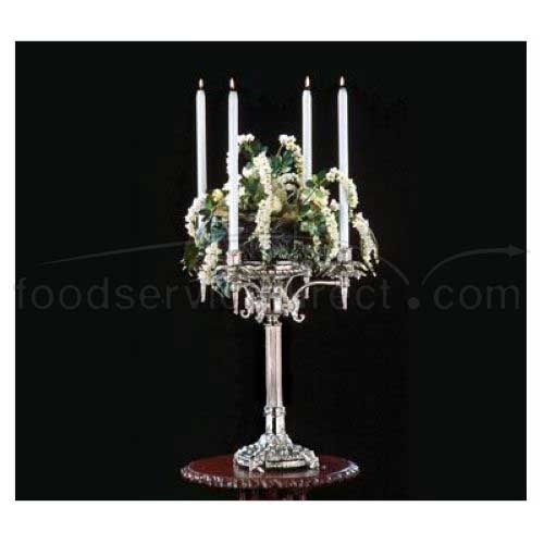 Apex Fountains Regency Bright Heavy Nickel Finish Four Light Candelabra, 19 Inch Height -- 2 Per Case