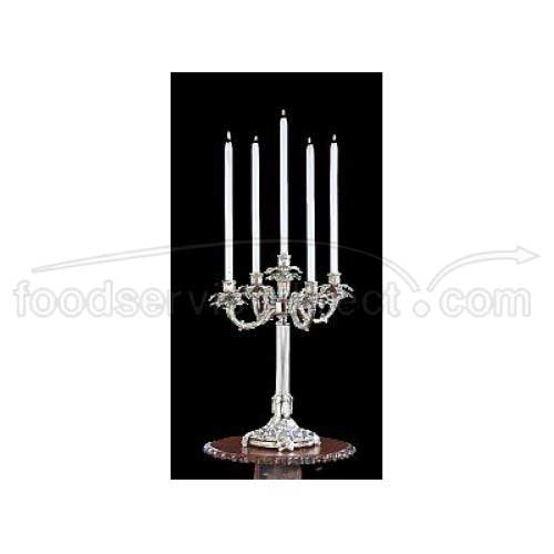 Apex Fountains Regency Bright Heavy Nickel Finish Five Light Candelabra, 20 Inch Height -- 2 Per Case