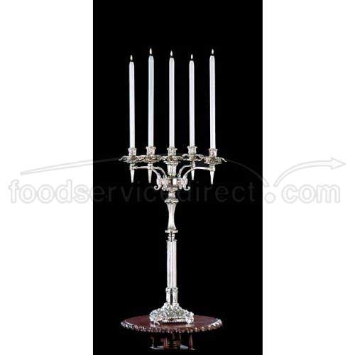 Apex Fountains Regency Bright Heavy Nickel Finish Five Light Candelabra, 28 Inch Height -- 2 Per Case
