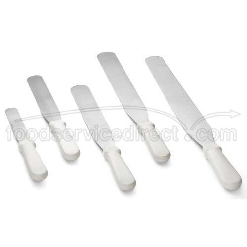 Tablecraft Icing Spatula with White ABS Handle, 14 inch