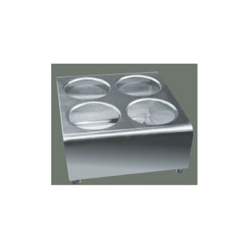 Winco Stainless Steel 2 Tier 4 Holes Flatware Cylinder Holder, 12 inch Length.