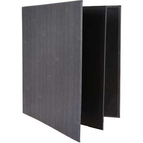 Winco Grey Four Views Booklet Menu Cover fits 8 1/2 x 14 inch Legal Size Paper Inserts -- 10 per case.