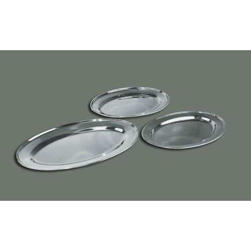 Winco Stainless Steel Heavy Oval Platter, 12 x 8 5/8 inch.
