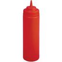 Winco Red Wide Mouth Squeeze Bottle, 16 Ounce -- 8 per case.