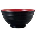 Yanco Two Tone Melamine Round Black/Red Soup Bowl, 22 Ounce -- 48 per case.