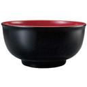Yanco Two Tone Melamine Round Black/Red Bowl, 22 Ounce -- 48 per case.
