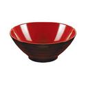 Yanco Two Tone Melamine Round Black/Red Noodle Bowl, 36 Ounce -- 24 per case.
