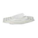 Yanco Fuji Porcelain Bone White Rectangular Coupe Platter, 12 inch Length x 6 inch Width -- 12 per case.