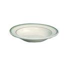 Yanco Green Band Ceramic American White Round Pasta Bowl, 16 Ounce -- 12 per case.