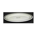 Yanco Green Band Ceramic Oval American White Platter, 11 1/2 inch Length -- 12 per case.