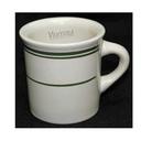 Yanco Green Band Ceramic American White Round Mug, 8 Ounce -- 36 per case.