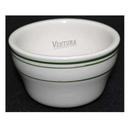 Yanco Green Band Ceramic American White Round Bouillon, 7 1/4 Ounce -- 36 per case.
