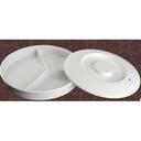 Yanco Nessico Melamine White Round Deep 3 Divided Compartments Server With Lid, 8 1/4 inch Diameter -- 12 per case.