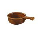 Yanco Porcelain Brown Round Accessories Onion Soup Crock with Handle, 15 Ounce -- 24 per case.