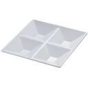 Yanco Rome Melamine White Square 4 Compartment Plate, 111/2 x 11 1/2 x 1 1/2 inch -- 12 per case.
