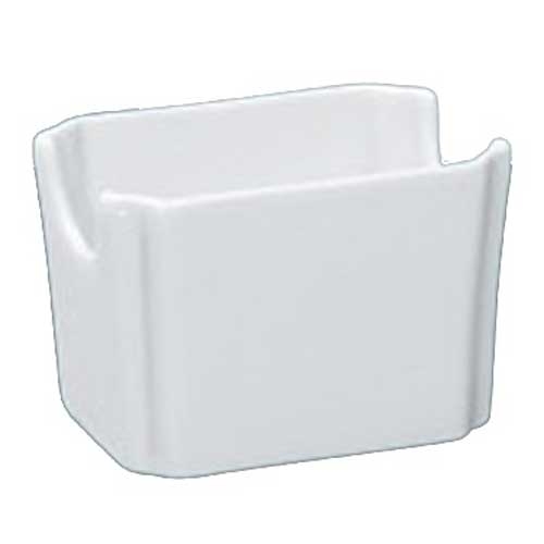 Yanco Porcelain Super White Accessories Rectangular Sugar Packet Holder, 3 1/8 inch -- 36 per case.