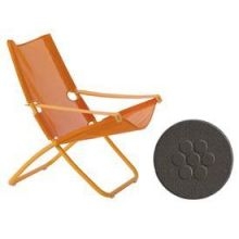 Emu Snooze Antique Bronze Plus Beige Outdoor Folding Lounge Chair, 41.5 x 30 x 36 inch.