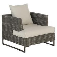 Emu Luxor Antique Bronze Dark Multicolor Wicker Outdoor Lounge Armchair, 28 x 34 x 33.5 inch.