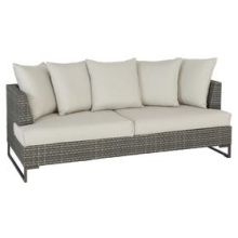 Emu Luxor Antique Bronze Dark Multicolor Wicker Outdoor Lounge Sofa, 28 x 77 x 33.5 inch.