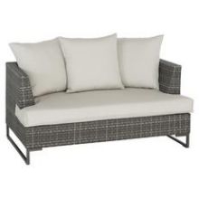 Emu Luxor Antique Bronze Dark Multicolor Wicker Outdoor Lounge Loveseat, 28 x 55.5 x 33.5 inch.