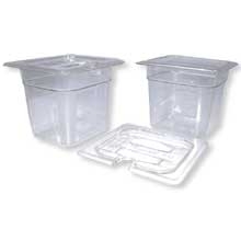 Cambro Camwear Clear Polycarbonate Sixth Size Notched Cover With Handle For Gn 1/6 Food Pan, 6 15/16 X 6 3/8 Inch -- 6 Per Case