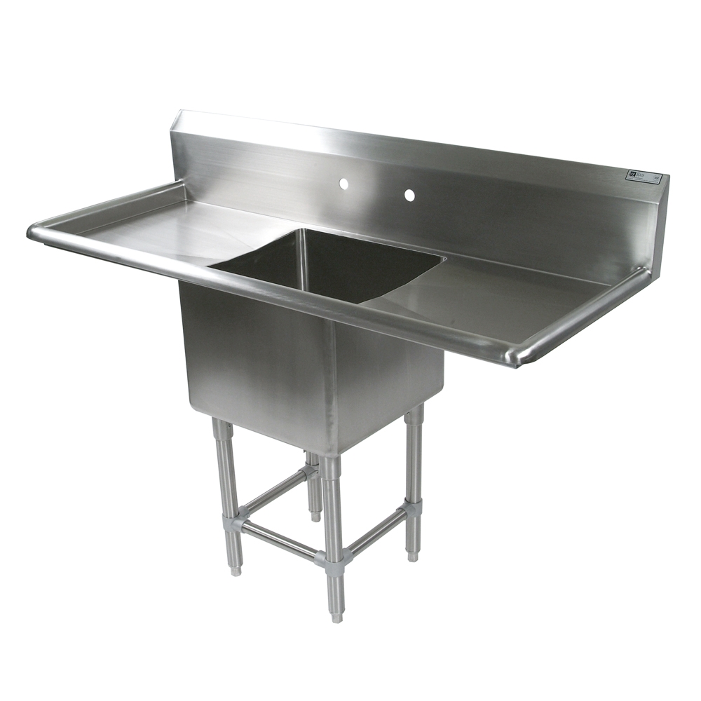 John Boos 16 Gauge Stainless Steel One Bowl Sink With 30 Inch Left And Right Drainboard, 87 1/4 X 29 1/2 Inch
