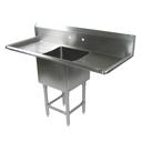 John Boos 16 Gauge Stainless Steel One Bowl Sink with 24 inch Left and Right Drainboard, 69 1/4 x 23 1/2 inch.