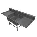 John Boos 16 Gauge Stainless Steel One Bowl Sink with 30 inch Left and Right Drainboard, 93 1/4 x 29 1/2 inch.