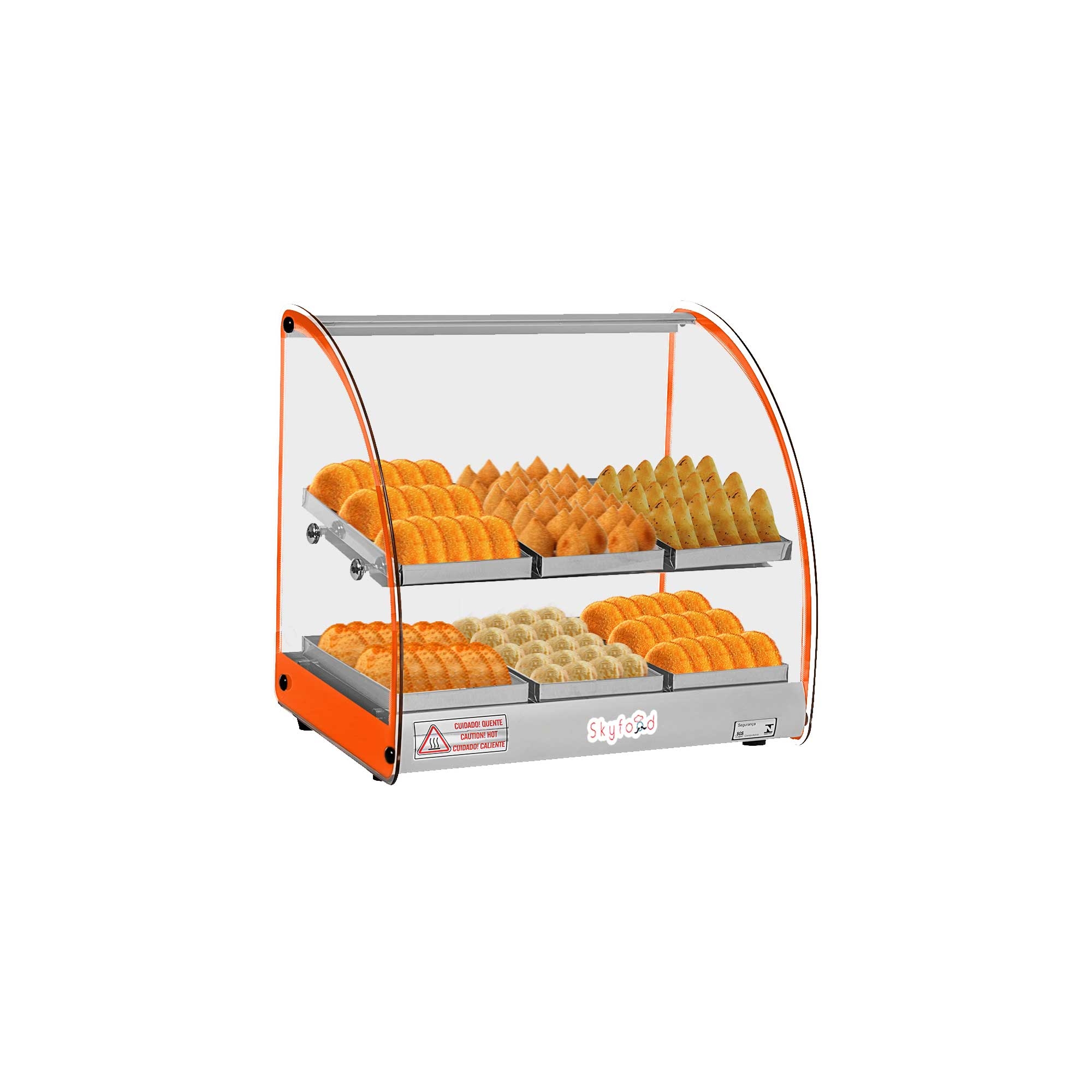 Skyfood Orange 120 Volt Food Warmer Display Case, 18 1/2 inch x 14 3/8 inch x 17 1/2 inch