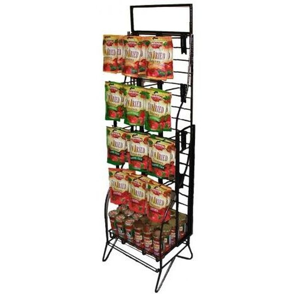Mobile Merchandisers Bronze Hammertone Frame 5-shelf Fold-up Wire Display, 16 X 53 X 14 Inch