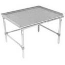 John Boos 16 Gauge Stainless Steel Equipment Stand without Lower Shelf and 1 1/2 inch Turn Up Rear Riser, 72 x 30 x 24 inch.