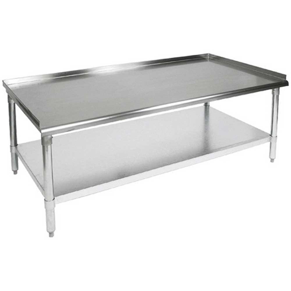 John Boos 16 Gauge Stainless Steel Equipment Stand With Lower Shelf And 1 1/2 Inch Turn Up Rear Riser, 60 X 24 X 24 Inch