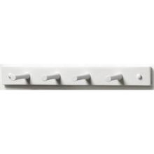 Spectrum White Wall Mount 4 Peg Wood Rack With Screws, 1.75 X 3.25 X 15.75 Inch