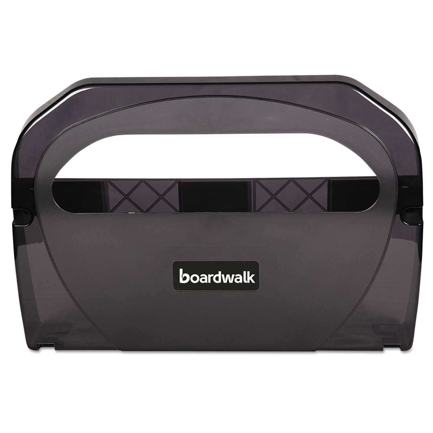 Boardwalk Smoke Black Plastic Toilet Seat Cover Dispenser, 17 1/4 x 3 1/8 x 11 3/4 inch