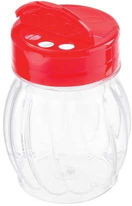 Tablecraft Red Plastic Flip Top Glass Shaker, 6 Ounce Capacity -- 12 Per Case
