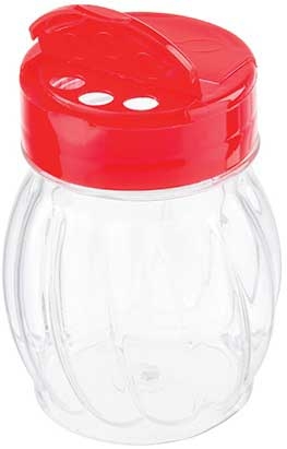 Tablecraft Red Plastic Flip Top Shaker, 6 Ounce Capacity -- 12 Per Case