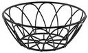Tablecraft Petal Collection Black Powder Coated Metal Round Serving Basket, 6 x 6 x 2.25 inch