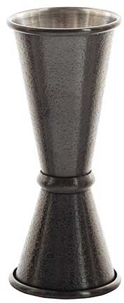 Tablecraft 18/8 Stainless Steel Black Acid Etch Finish Japanese Jigger, 1 Ounce / 2 Ounce Capacity