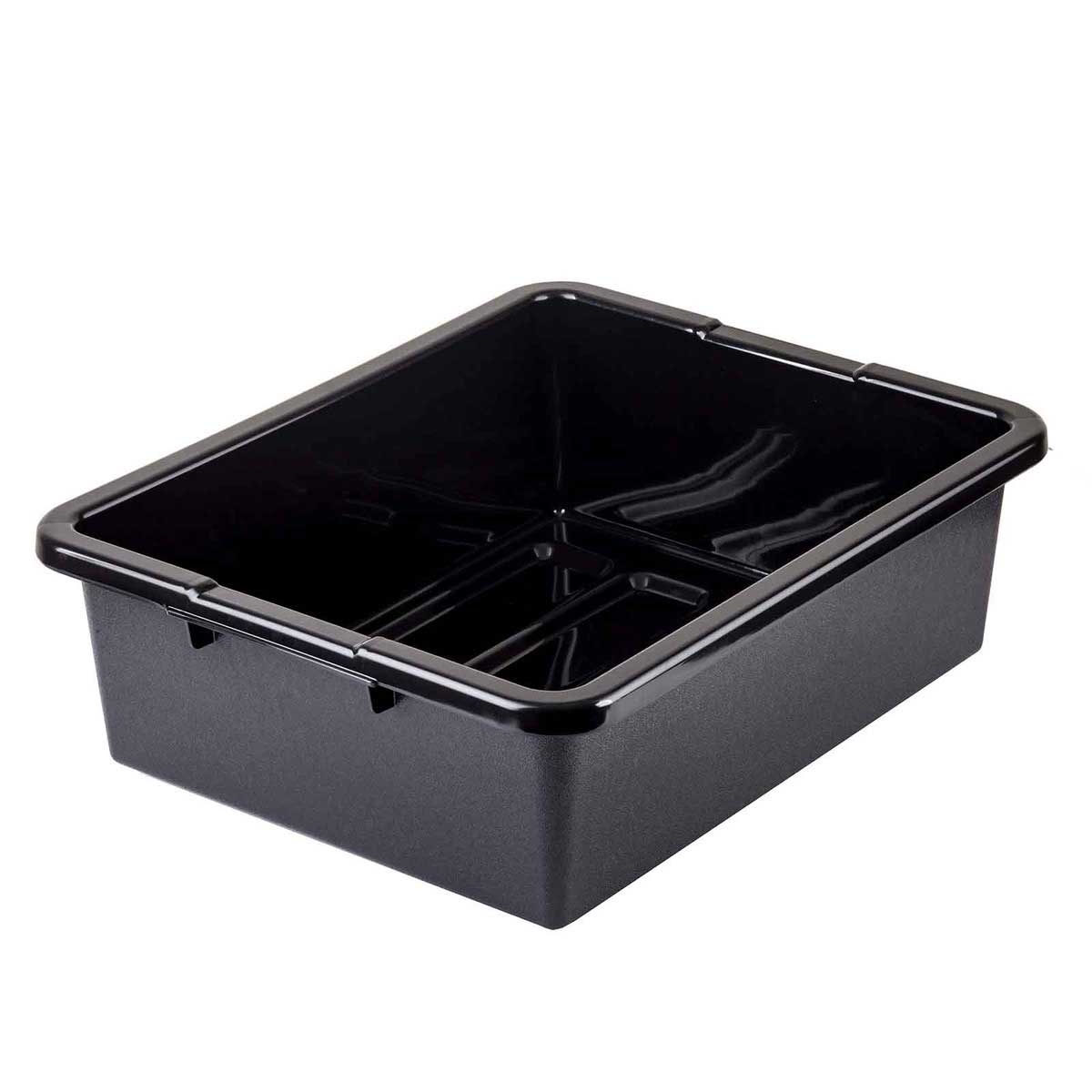 Tablecraft Polyethylene Black Heavy Duty Tote Box, 21 x 17 x 7 inch -- 6 per case