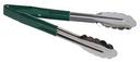 Tablecraft Stainless Steel Vinyl-Coated V-Hinge Tong with Green Handle, 9 inch
