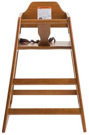 Tablecraft Wood Walnut Finish Unassembled High Chair, 19.75 X 19.75 X 29 Inch