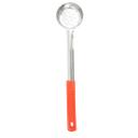 Tablecraft Stainless Steel Perforated One Piece Spoonout with 10.25 inch Red Handle, 2 Ounce Capacity